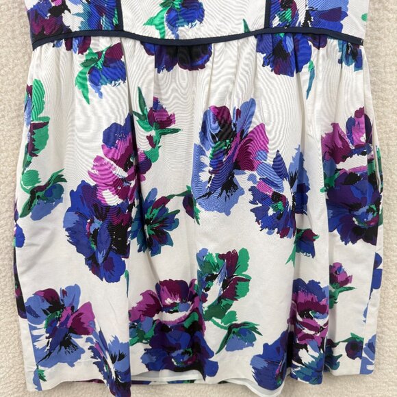 Shoshanna Round neck sleeveless Floral Dress Size 12 Cotton silk blend - Picture 4 of 11